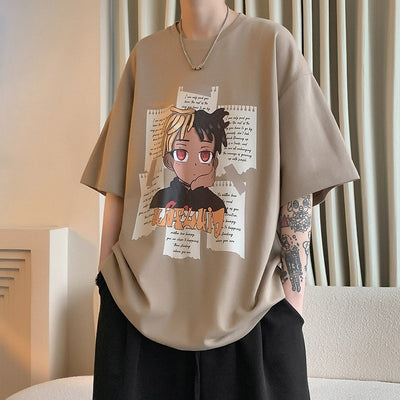 Rapper Cartoon Print T-Shirt