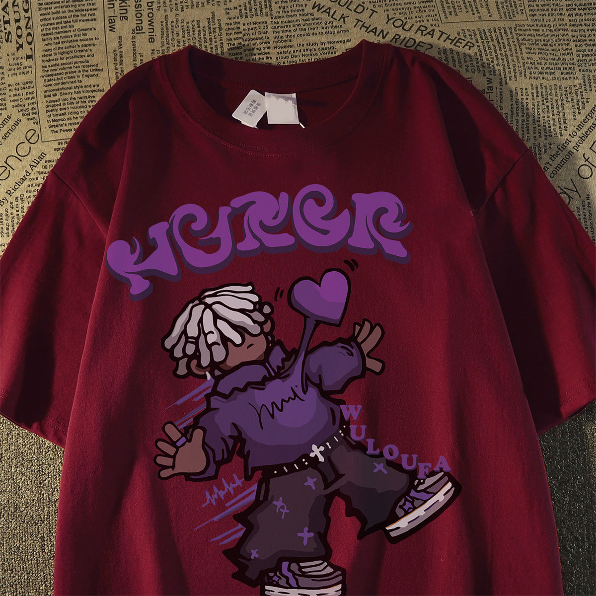 Purple Cartoon Character T-Shirt