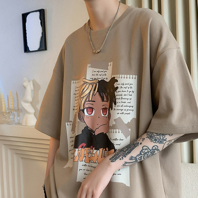 Rapper Cartoon Print T-Shirt