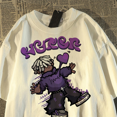 Purple Cartoon Character T-Shirt