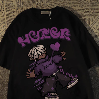 Purple Cartoon Character T-Shirt