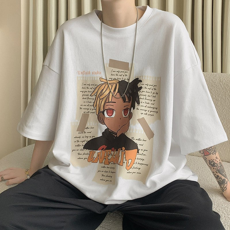 Rapper Cartoon Print T-Shirt