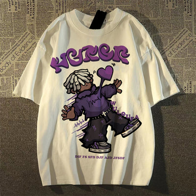 Purple Cartoon Character T-Shirt