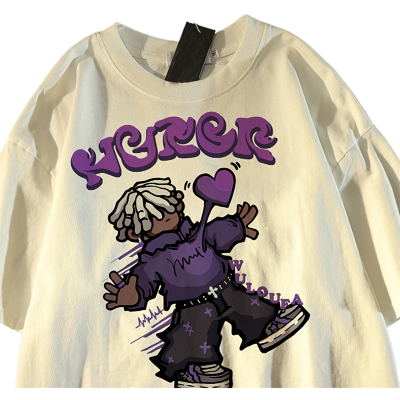 Purple Cartoon Character T-Shirt